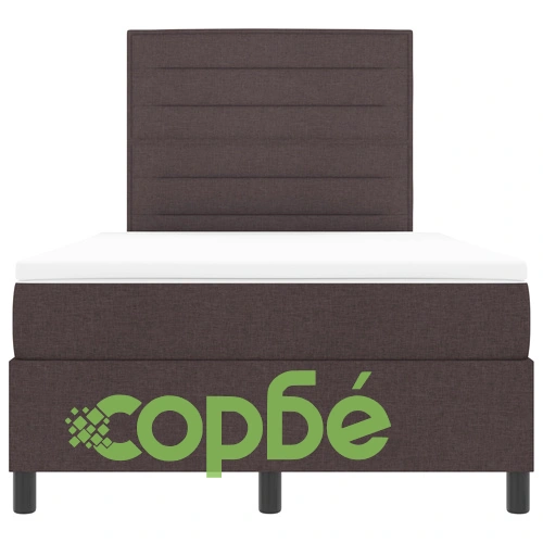 Легло с кутия пружина и матрак 120x190 см, Тъмно кафяво, Тъкан материал ➤ топ цена ➤ sorbe.bg