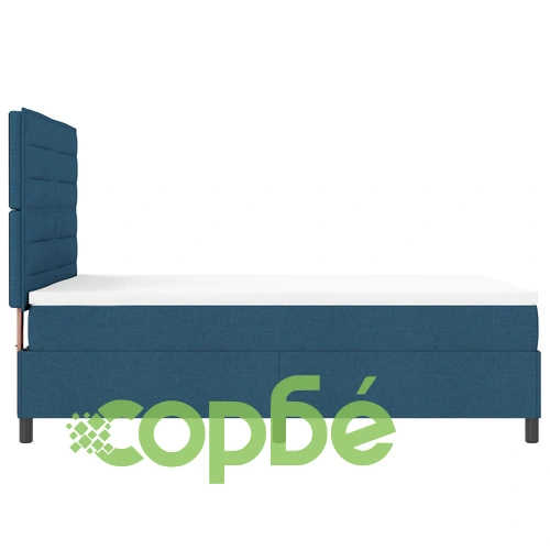 Легло с пружинна основа и матрак 140x190 см от текстил в тъмносиньо ➤ топ цена ➤ sorbe.bg