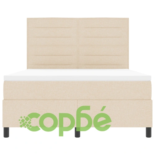 Рамка за легло с матрак от естествено дърво, бежов текстилен калъф, 160 x 200 см ➤ топ цена ➤ sorbe.bg