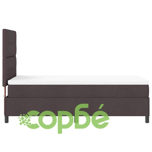 Легло с пружинирана основа и матрак тъмнокафяв 90x190 см текстил ➤ топ цена ➤ sorbe.bg