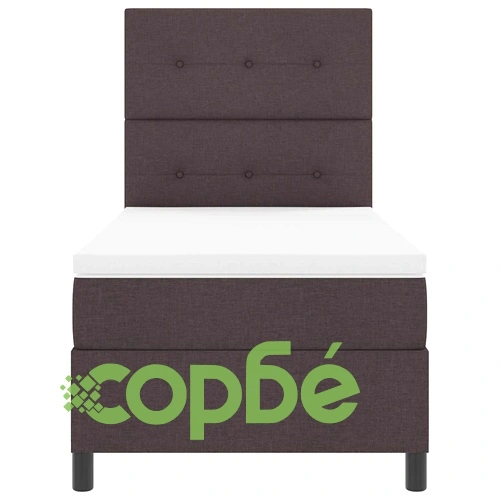 Легло с пружинирана основа и матрак тъмнокафяв 90x190 см текстил ➤ топ цена ➤ sorbe.bg
