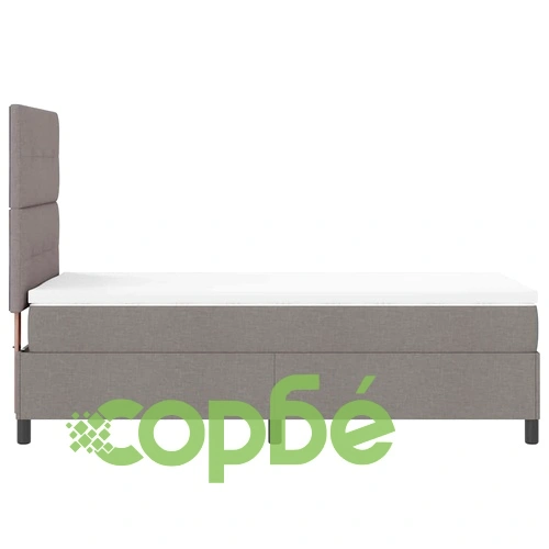 Легло с пружинирана основа и матрак таупе 90x190 см от текстил ➤ топ цена ➤ sorbe.bg