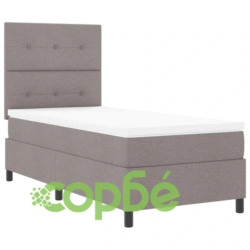 Легло с пружинирана основа и матрак таупе 90x190 см от текстил ➤ топ цена ➤ sorbe.bg