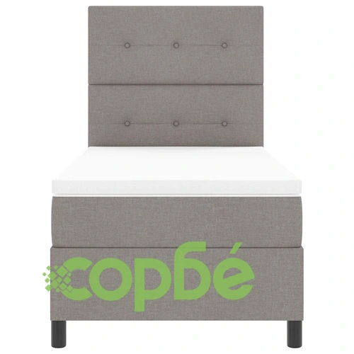 Легло с пружинирана основа и матрак таупе 90x190 см от текстил ➤ топ цена ➤ sorbe.bg