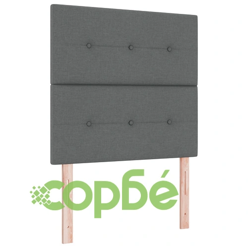 Рамка за легло с матрак 90 x 200 см от текстил в тъмно сиво ➤ топ цена ➤ sorbe.bg