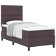 Легло с пружинирана основа и матрак тъмнокафяво 90x200 см текстил