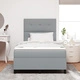 Кутия с пружини и матрак 120x200 см, светлосива, текстилна тапицерия