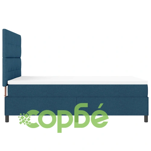 Легло с подматрачна рамка и матрак 160x200 см, тъкан, синьо ➤ топ цена ➤ sorbe.bg