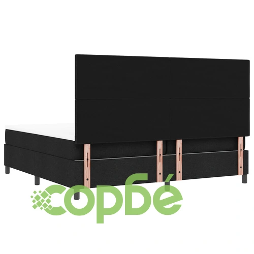 Легло с подматрачна рамка и матрак от текстилна тъкан 200x200 см Черно ➤ топ цена ➤ sorbe.bg