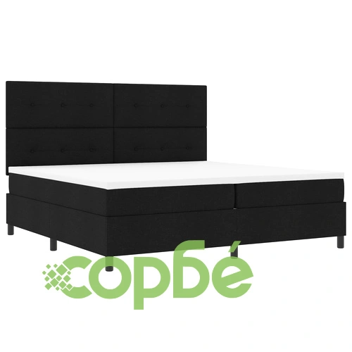 Легло с подматрачна рамка и матрак от текстилна тъкан 200x200 см Черно ➤ топ цена ➤ sorbe.bg