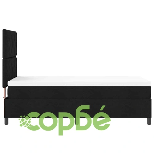 Легло с пружинна основа и матрак черно 90x190 см текстил ➤ топ цена ➤ sorbe.bg