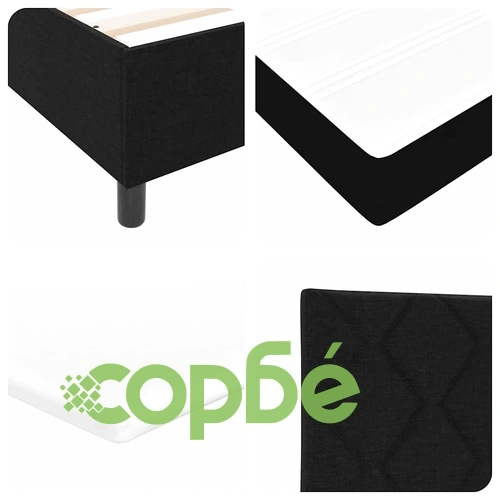 Легло с пружинна основа и матрак черно 90x190 см текстил ➤ топ цена ➤ sorbe.bg