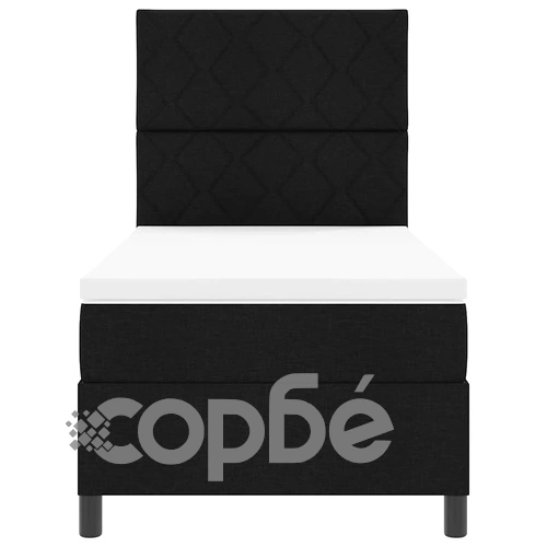 Легло с пружинна основа и матрак черно 90x190 см текстил ➤ топ цена ➤ sorbe.bg