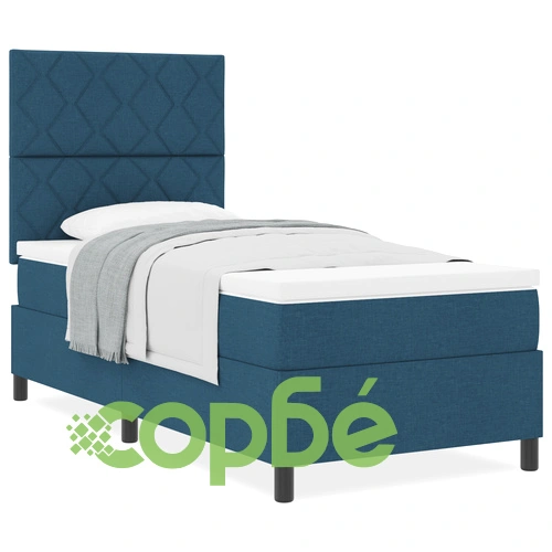 Подматрачна рамка с матрак от тъкан, тъмносин, 90x200 см ➤ топ цена ➤ sorbe.bg