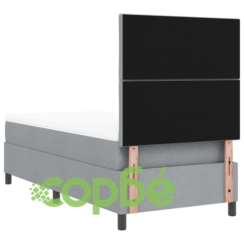 Легло с пружини и матрак 100x200 см от светлосива тъкан ➤ топ цена ➤ sorbe.bg