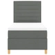 Единично легло с матрак 100x200 см - Тъмно сиво текстилно тапицирано