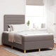 Box Spring легло с матрак, таупе текстилна тапицерия, 120 x 190 см