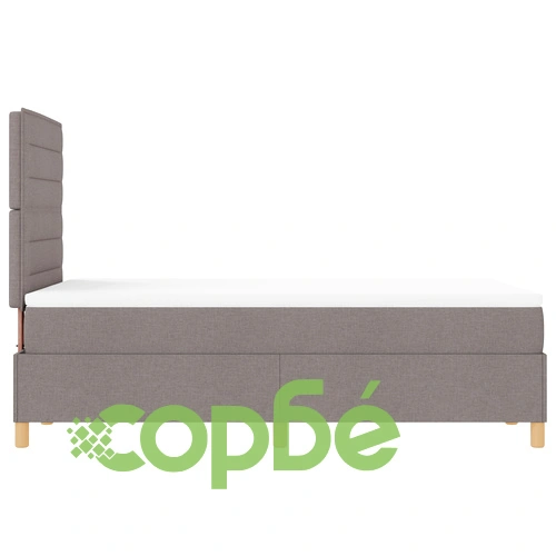 Box Spring легло с матрак, таупе текстилна тапицерия, 120 x 190 см ➤ топ цена ➤ sorbe.bg