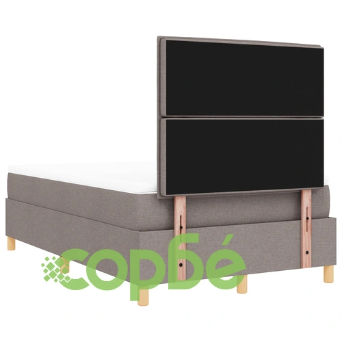 Box Spring легло с матрак, таупе текстилна тапицерия, 120 x 190 см ➤ топ цена ➤ sorbe.bg