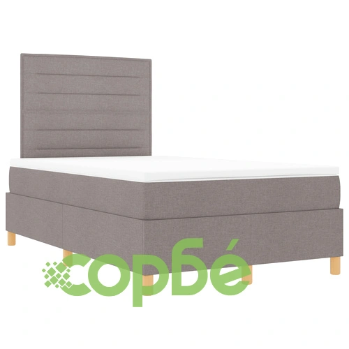 Box Spring легло с матрак, таупе текстилна тапицерия, 120 x 190 см ➤ топ цена ➤ sorbe.bg