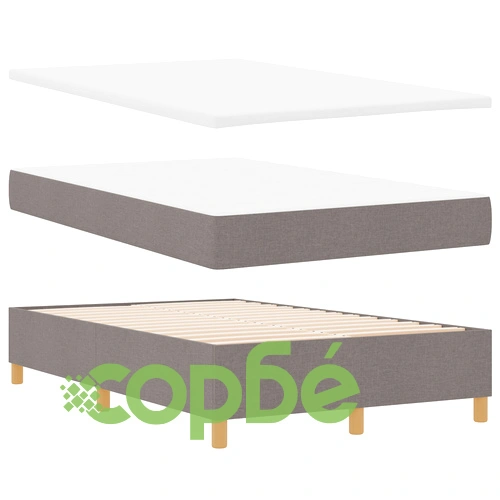 Box Spring легло с матрак, таупе текстилна тапицерия, 120 x 190 см ➤ топ цена ➤ sorbe.bg