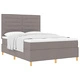 Легло с матрак от текстил Taupe 140x200 см