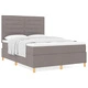 Легло с матрак от текстил Taupe 140x200 см