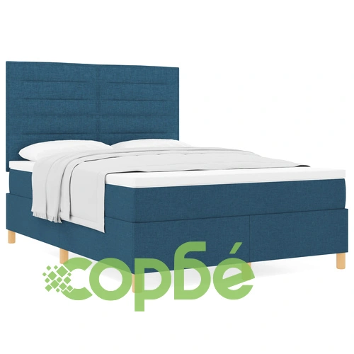 Легло с помпена основа и матрак 160x200 см, Текстил, Синьо ➤ топ цена ➤ sorbe.bg