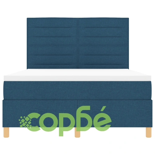 Легло с помпена основа и матрак 160x200 см, Текстил, Синьо ➤ топ цена ➤ sorbe.bg