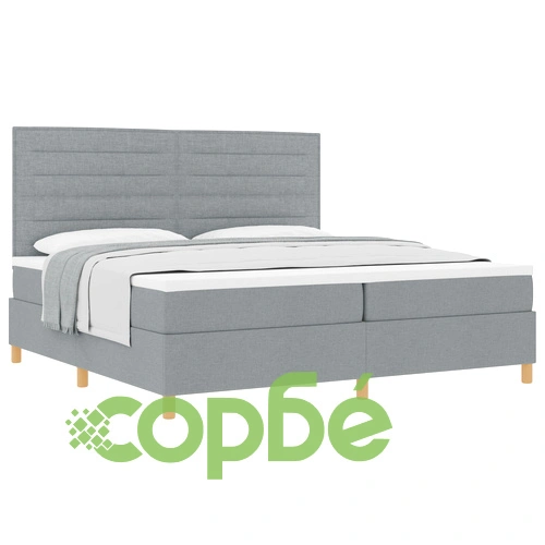 Луксозно легло с матрак 200x200 см от текстил в светлосиво ➤ топ цена ➤ sorbe.bg