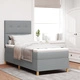 Box Spring Легло с Матрак 80x200 см, Светлосива Тъкан, Дървена Рамка