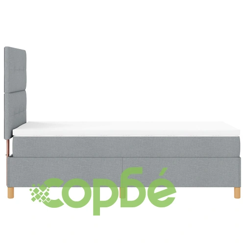 Box Spring Легло с Матрак 80x200 см, Светлосива Тъкан, Дървена Рамка ➤ топ цена ➤ sorbe.bg