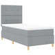 Box Spring Легло с Матрак 80x200 см, Светлосива Тъкан, Дървена Рамка