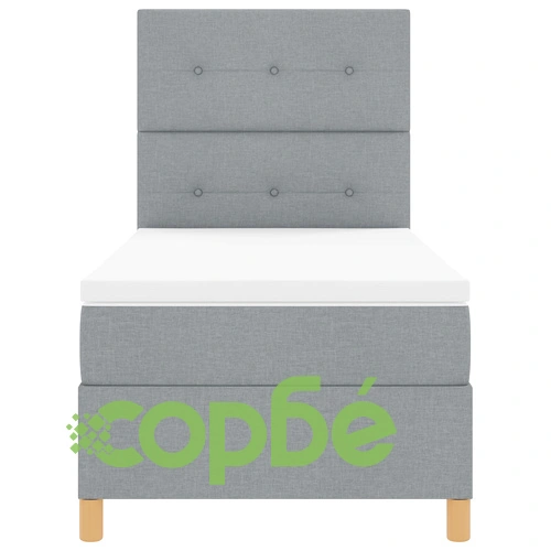 Box Spring Легло с Матрак 80x200 см, Светлосива Тъкан, Дървена Рамка ➤ топ цена ➤ sorbe.bg