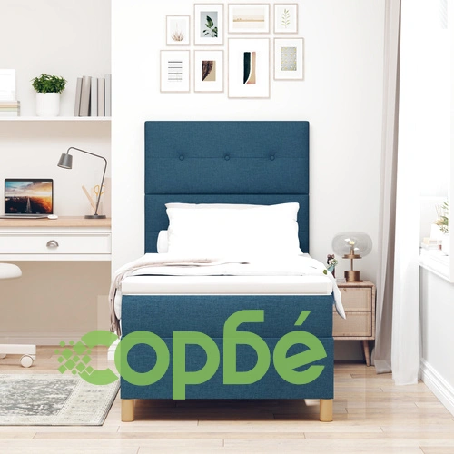 Легло с подматрак в син цвят 80x200 см от качествена тъкан ➤ топ цена ➤ sorbe.bg