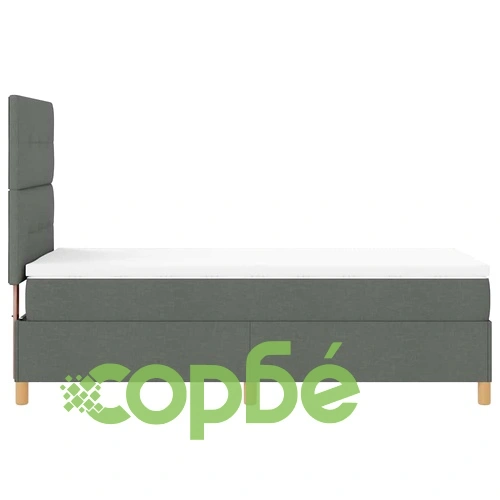 Легло с пружинирана основа и матрак тъмносиво 90x190 см текстил ➤ топ цена ➤ sorbe.bg