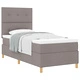 Едноспално легло с кутия и матрак Taupe 90x190 см от тъкан с туфтиран дизайн