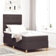 Легло с матрак тип Box Spring 90x200 см от текстил - Тъмно кафяво