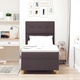 Легло с матрак тип Box Spring 90x200 см от текстил - Тъмно кафяво
