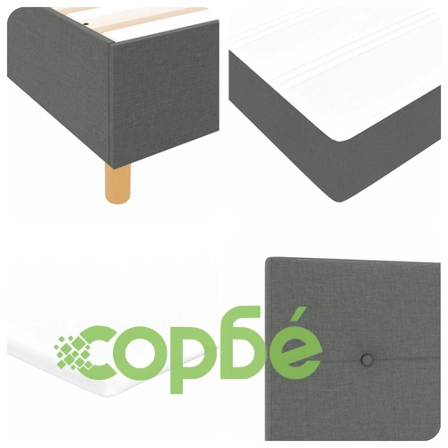 Легло с пружини и матрак от полиестер в тъмно сив цвят 120 x 190 см ➤ топ цена ➤ sorbe.bg