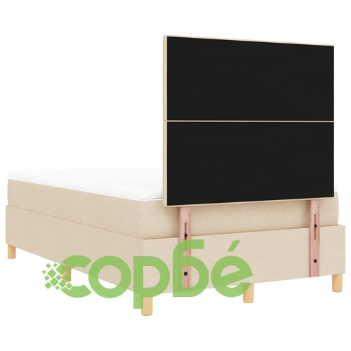 Легло с пружини и матрак 120x200 см от текстил в кремов цвят ➤ топ цена ➤ sorbe.bg