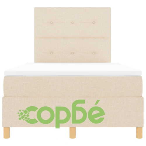 Легло с пружини и матрак 120x200 см от текстил в кремов цвят ➤ топ цена ➤ sorbe.bg