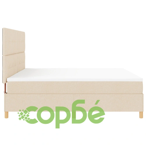 Луксозно легло с пружина и матрак 200x200 см - Кремов текстил ➤ топ цена ➤ sorbe.bg