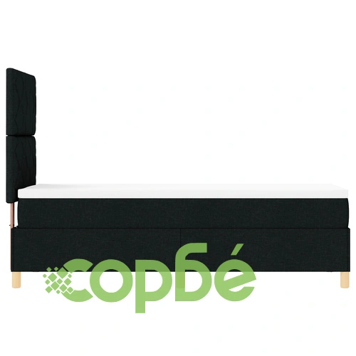Box Spring Bed с матрак 80x200 см Черен Текстил ➤ топ цена ➤ sorbe.bg