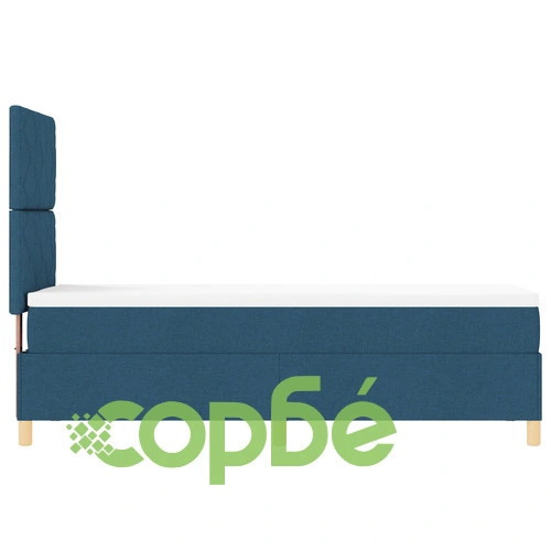 Box Spring легло с матрак 80x200 см - синьо текстилно покритие ➤ топ цена ➤ sorbe.bg