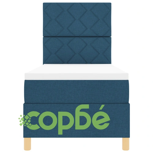 Box Spring легло с матрак 80x200 см - синьо текстилно покритие ➤ топ цена ➤ sorbe.bg