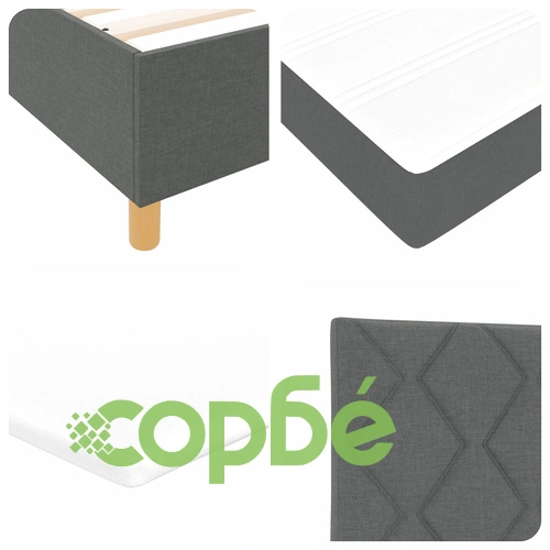 Легло с матрак от масивна борова дървесина, тъмносиво 90x200 см ➤ топ цена ➤ sorbe.bg