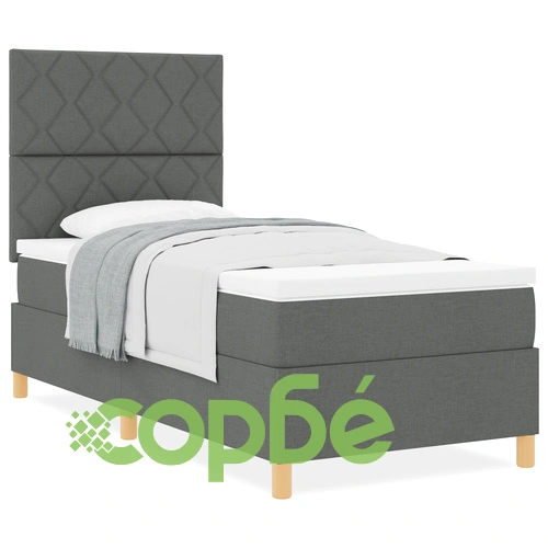 Легло с матрак от масивна борова дървесина, тъмносиво 90x200 см ➤ топ цена ➤ sorbe.bg