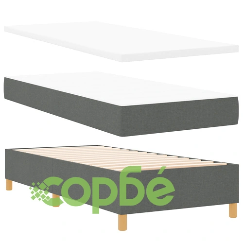 Легло с матрак от масивна борова дървесина, тъмносиво 90x200 см ➤ топ цена ➤ sorbe.bg