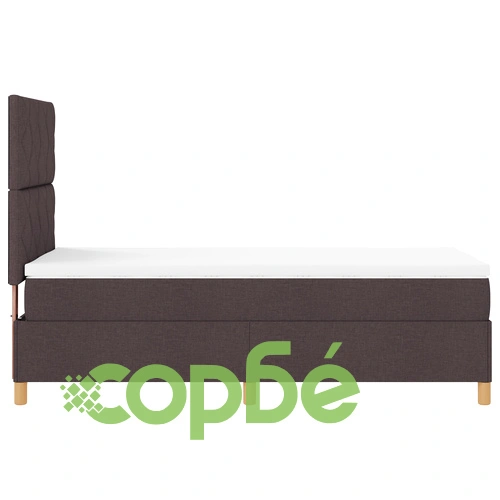 Легло с матрак 100x200 см от текстил, тъмно кафяво ➤ топ цена ➤ sorbe.bg